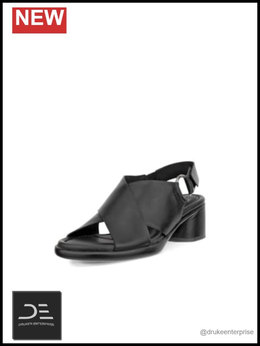 ECCO Sculpted LX 35 Heeled Sandals Block Heel Leather Adjustable Strap Women's